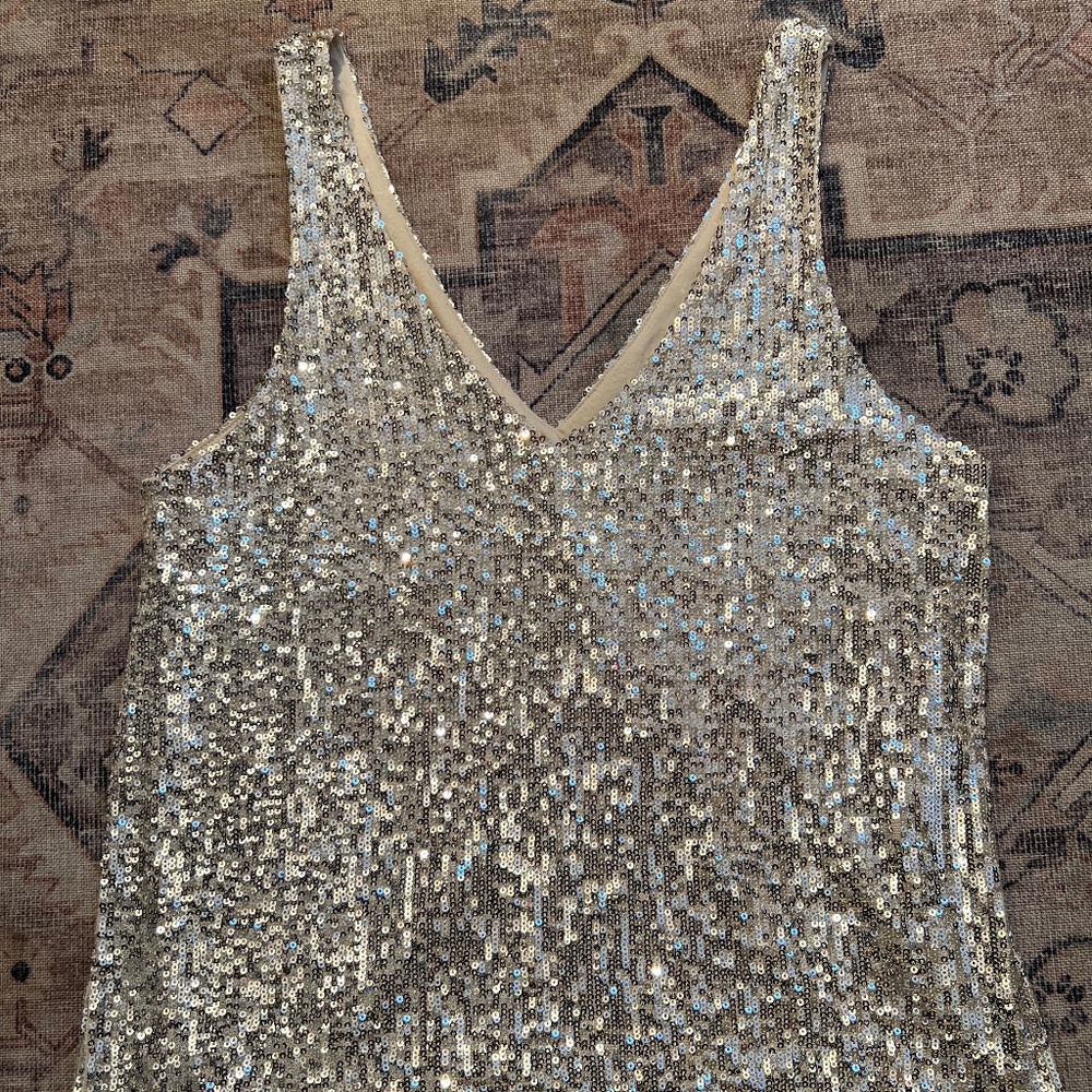 Gold Sequin Cami tank top xs